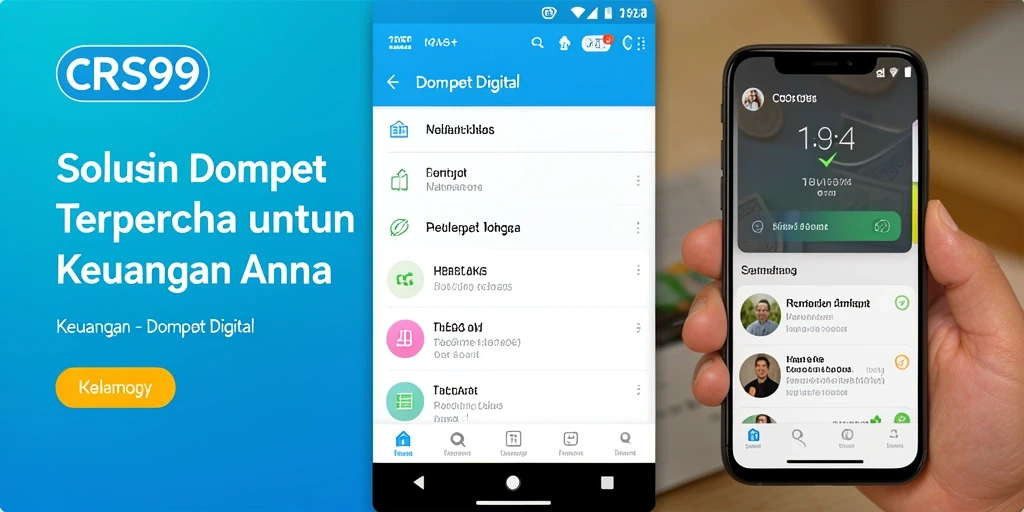 Tampilan antarmuka aplikasi Dompet Digital CRS99 yang mudah digunakan.