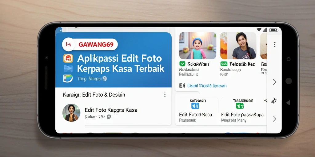 Tampilan antarmuka GAWANG69 dengan fungsi Edit Foto Kertas Kaca.