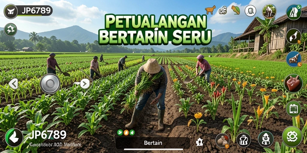 Tampilan antarmuka game bertani JP6789 yang menarik.
