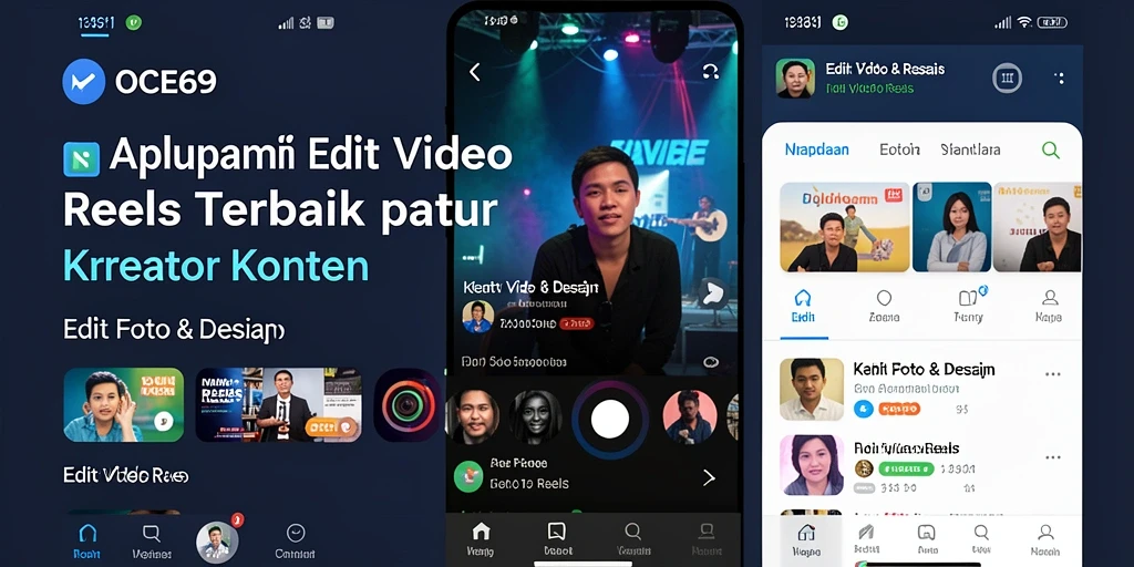 Antarmuka OCE69 yang user-friendly untuk Edit Video Reels.