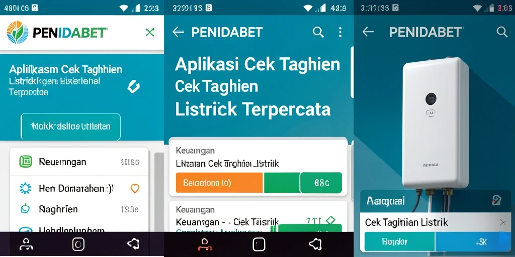 Tampilan antarmuka aplikasi PENIDABET untuk cek tagihan listrik.