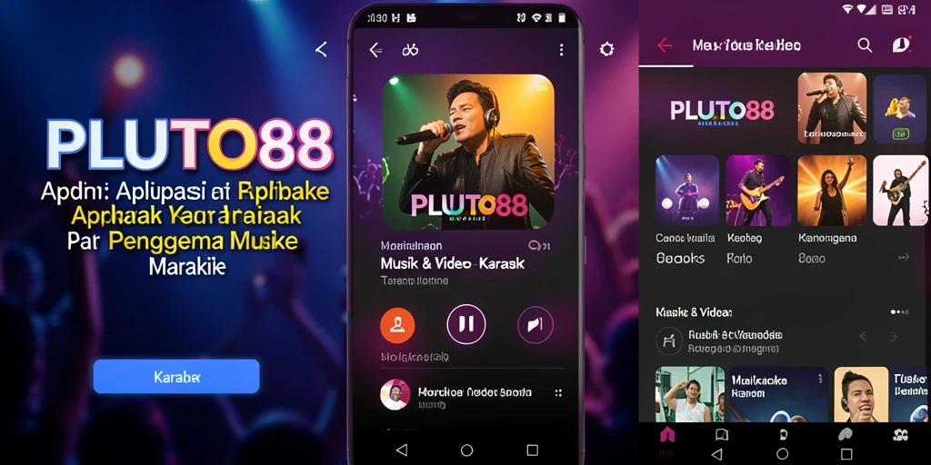 Antarmuka user-friendly aplikasi Karaoke PLUTO88 yang menarik.