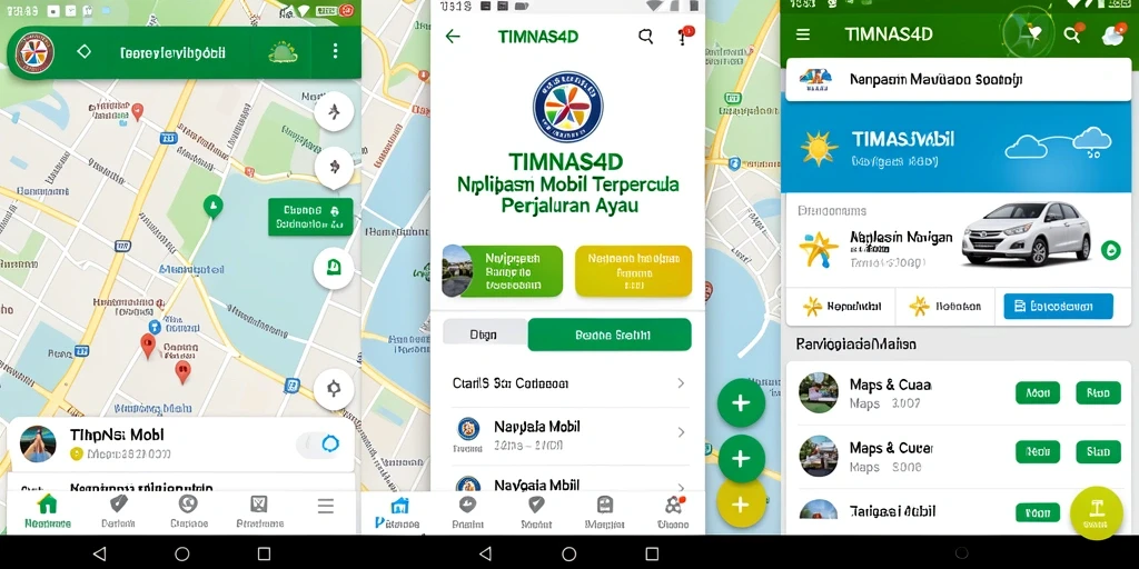 Antarmuka intuitif aplikasi TIMNAS4D untuk navigasi mobil.