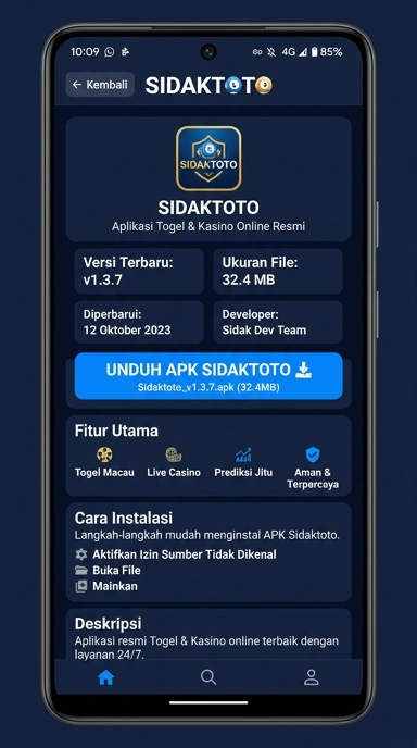 Unduh dan Instal APK sidaktoto Resmi di Indonesia